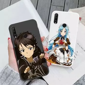 Чехол Sword Art Online Kirito Asuna Huawei Y9 Prime 2019 P Smart Z Honor 9X, чехол для телефона, мягкий силиконовый чехол в стиле аниме для Honor 9X, противоударная защитная сумка Honor 9X with hole