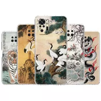 Чехол Tiger Crane ART для Xiaomi Redmi Note 11 Pro 10 9 9S 8 8T 7 9A 9C 9T 10 10C K40 прозрачный мягкий чехол для телефона TPU Redmi Note 11 Pro 5G