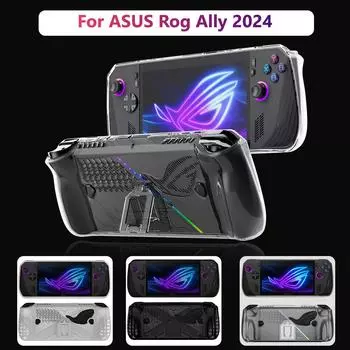 Чехол TPU Clear Hard Case with Stand для ASUS Rog Ally X 2024, Rog Alloy X Accessories Защитный чехол Soft Skin Kickstand Grip Case