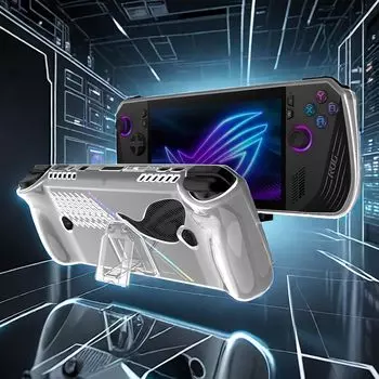 Чехол TPU Clear Hard Case with Stand для ASUS Rog Ally X 2024, Rog Alloy X Accessories Защитный чехол Soft Skin Kickstand Grip Case