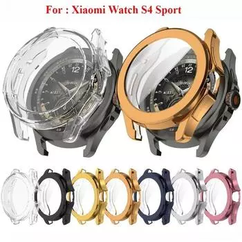 Чехол TPU с полным покрытием для Xiaomi Watch S4 Sport Smartwatch Band, защитный чехол для экрана, защитная пленка от царапин, бампер S4 Sport Shell чистый