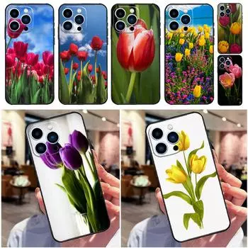 Чехол-тюльпан для iPhone 11 13 12 Mini 14 Pro Max XS X XR SE 2020 2022 6 7 8 Plus, мягкая задняя крышка iPhone XR