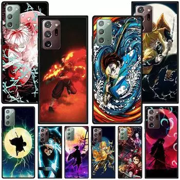 Чехол «Убийца демонов» для Samsung Galaxy Note 20 Ultra 10 Lite 9 8 A53 A52 A12 S22 S21 FE S20 Plus, черный силиконовый чехол для телефона в стиле аниме Samsung Note 20