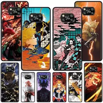 Чехол «Убийца демонов» для Xiaomi Poco X3 X4 NFC M3 M4 Redmi Note 9S 10 9 8 Pro K40 9C 9A 7 Mi 11 Lite 11T 5G, черный мягкий чехол для телефона Pocophone F1