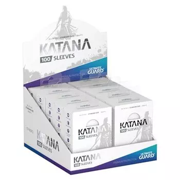 Чехол Ultimate Guard Katana стандартного размера, белый, 100 карт x 10 чехлов для карт с коробкой-дисплеем белый