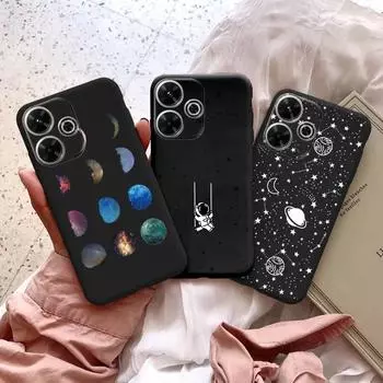 Чехол Universe Planet для iPhone Samsung A55 M34 S24 Xiaomi Redmi 13 Pro Huawei Honor, противоударный бампер для телефона, черный матовый TPU, устойчивый к царапинам, полное покрытие Samsung Galaxy S20 FE