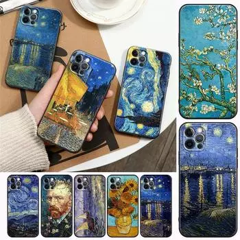 Чехол Van Gogh Cafe Terrace Starry Night с изображением подсолнуха для iPhone 11 12 13 mini Pro Max XS X XR 7 8 plus SE 2020, чехлы iPhone 5 5S SE