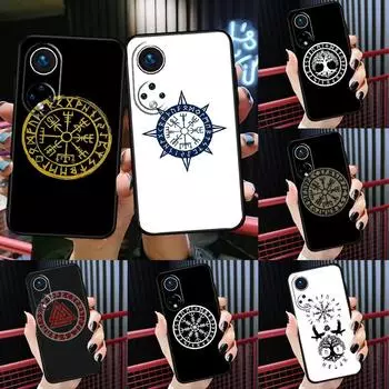 Чехол Viking Nordic Runes Vegvisir для Huawei P40 Lite P20 P30 Pro Nova 9 Nova 5T P Smart 2019 для Honor 50 8X 9X 10i Huawei Nova 5T