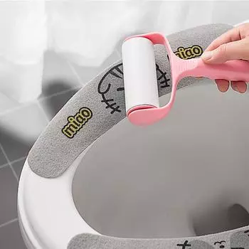 Чехол Водонепроницаемое универсальное домашнее сиденье для унитаза для летнего унитаза Happy Day Статический чехол для унитаза больших размеров Подушка Клейкая накладка на сиденье 38*9cm фиолетовый