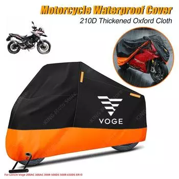 Чехол Voge водонепроницаемый для мотоцикла Loncin Voge 200AC 300AC 300R 500DS 500R 650DS ER10, чехол от пыли и дождя со светоотражающей полосой L оранжевый