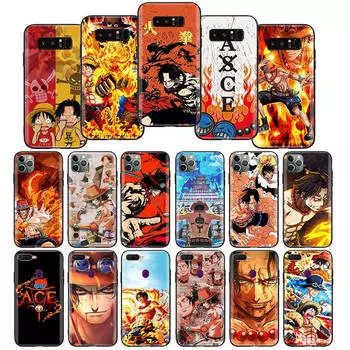 Чехол W-12 One Piece Ace Soft Black для iPhone 11 12 13 14 15 6 7 8 X XS Pro Max XR Samsung S21 S22 S23 S24 FE Ultra S8 Plus