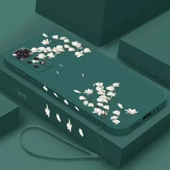 Чехол в стиле ретро с цветами для Xiaomi Redmi Note 11 12 Pro Plus 11pro + 10 8 9 Pro Max 9t 10s 9s, оригинальный силиконовый чехол со шнурком Redmi Note 9 Pro