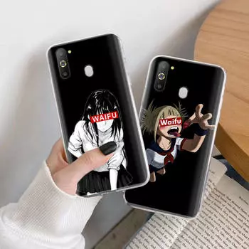 Чехол Waifu Anime Girl TPU для iPhone XR 7 8 14 15 11 12 13 X XS Pro Max Xiaomi Redmi 13C Note 9 Samsung A22 S23 S24 Ultra Plus VIVO iPhone 12 аэро