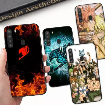 Чехол WD14 Fairy Tail anmie Black Sofe для iPhone 16 15 Plus 14 13 Pro 8 SE XR XS Max P30 Nova 5T Y5P Y6 Y7 Y8P Y9 Realme C30 C33 C31 VIVO Y36 V27 Huawei Y7 Prime 2018 капри
