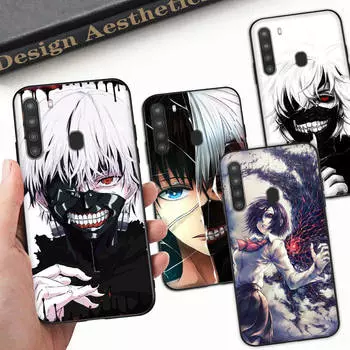 Чехол WD19 Tokyo Ghoul Black Sofe для iPhone 16 15 Plus 14 13 Pro 8 SE XR XS Max P30 Nova 5T Y5P Y6 Y7 Y8P Y9 Realme C30 C33 C31 VIVO Y36 V27 Realme C33 капри