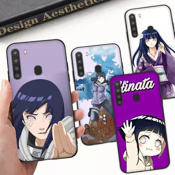 Чехол WD21 Naruto Hinata Sakura Black Sofe для Samsung Note 20 Lite S24 Ultra S23 A03 A05 A06 A11 A71 A15 A16 A13 A24 A25 A33 A52 A53 A50 M55 M35 Plus Samsung M02 гагат