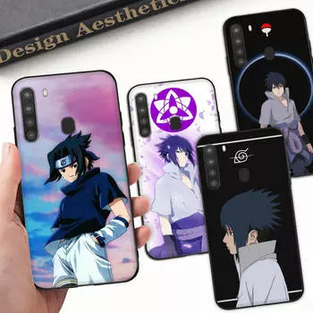 Чехол WD22 Naruto Sasuke Black Soft для Samsung Note 20 Lite S24 Ultra S23 A03 A05 A06 A11 A71 A15 A16 A13 A24 A25 A33 A52 A53 A50 M55 M35 Plus Samsung A73 гагат