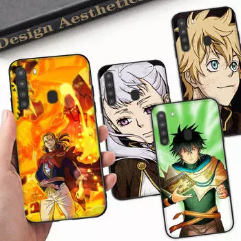 Чехол WD2 Black CloverBlack Sofe для Xiaomi Poco X6 X4 M5 M6 F5 F6 C65 C55 C50 C51 C40 Pro Redmi 14C A3X 13C 12C 11T 10A 9C Note 7 6 8A Plus Xiaomi Mi 11i арлекин