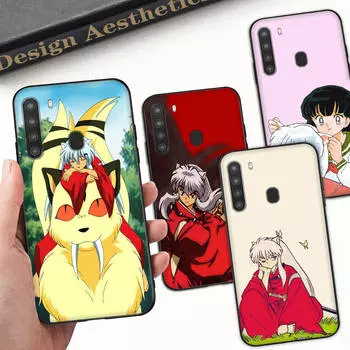Чехол WD38 InuYasha Black Soft для Samsung Note 20 Lite S24 Ultra S23 A03 A05 A06 A11 A71 A15 A16 A13 A24 A25 A33 A52 A53 A50 M55 M35 Plus Samsung A13 4G олений