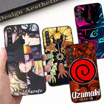 Чехол WD39 Naruto Black Soft для Samsung Note 20 Lite S24 Ultra S23 A03 A05 A06 A11 A71 A15 A16 A13 A24 A25 A33 A52 A53 A50 M55 M35 Plus Samsung J6 2018 гагат
