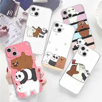 Чехол We Bare Bears Cute Clear для Apple iPhone 13 11 14 12 Pro 7 8 Plus XR X XS Max 6 6S 13Pro Silicone Phone Cover Capas Coque iPhone 14 Pro Max