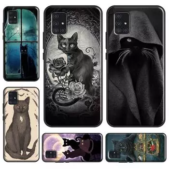 Чехол Witchy Black Cat для Samsung Galaxy A12 A22 A32 A42 A52 A72 A51 A71 A50 A70 A03S A21S A52S, чехол для телефона Samsung A10