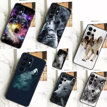 Чехол Wolf Howls Art для Samsung Galaxy S24 Ultra S23 S22 S21 S20 FE Note 20 S8 S9 S10 Note 10 Plus Galaxy S22Ultra