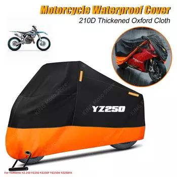 Чехол YAMAHA водонепроницаемый для мотоцикла YAMAHA YZ 250 YZ250 YZ250F YZ250X YZ250FX, чехол от пыли и дождя со светоотражающей полосой M оранжевый