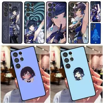 Чехол Yelan Genshin Impact для Samsung Galaxy S21 S22 Ultra Plus S8 S9 S10 Note 10 20 Ultra S21 FE S20 FE Galaxy S22