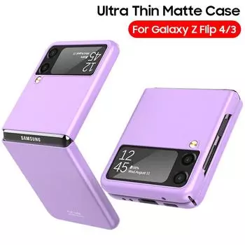 Чехол Z Flip 4 для Samsung Galaxy Z Flip 4, 5 г, ультратонкий матовый жесткий чехол для ПК для Samsung Z Flip 3, 4 Flip4 Flip3, чехол For Galaxy Z Flip 4 чёрный