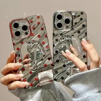 Чехол-зеркало для макияжа для iPhone 11 13 16 Pro Max iPhone 14 15 12 13 Pro Max 16 Plus 13 Pro Samsung A55 A54 A15 A12 A52S A34 A14 A30S A53 A52 A50 iPhone11 потир серебряный