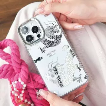 Чехол-зеркало Dragon Year для iPhone 12/13/14/15 Pro Max iPhone 15 Pro