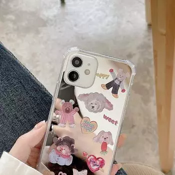 Чехол-зеркало с рисунком для iPhone 15, Apple 16, Huawei Mate 60 Pro, Honor 90 Honor 60