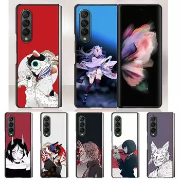 Чехол Zfold4 для Samsung Galaxy Z Fold3 5G, жесткий пластиковый тонкий чехол, ультратонкий чехол для телефона Galaxy Z Fold 3, аниме-маска лисы Samsung Z Fold3 5G
