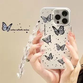 Чехол Zhitai Butterfly Frosted Laser для iPhone 13/14/15 Pro/16/12 Pro Max iPhone 13/14