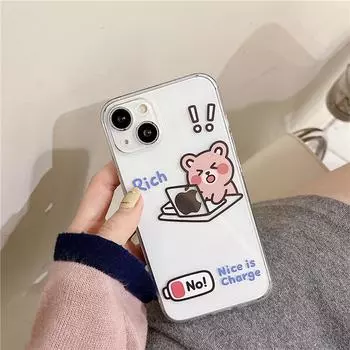 Чехол Zhitai Cartoon для iPhone 15 Pro, iPhone 14 и Huawei Mate 60/Vivo: Прозрачный дизайн iPhone 7 Plus/8 Plus
