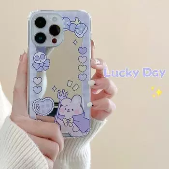 Чехол Zhitai Cartoon для iPhone 16 Pro, Apple 13/14, Mirror Style для Huawei Mate 60, Honor 90 Huawei Nova 8 Pro