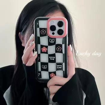 Чехол Zhitai Chessboard Apple 15 для iPhone 14 Pro Max с амортизирующей подушкой безопасности, подходит для 13/12 Pro iPhone 15 Plus