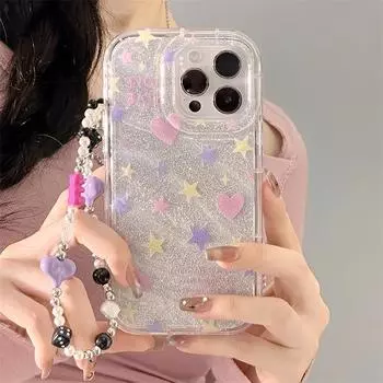 Чехол Zhitai для iPhone 13: Чехол Glitter Soft Shell с браслетом, совместим с iPhone 12/13/14/15/16 и X/XS/XR. iPhone 14 Pro Max
