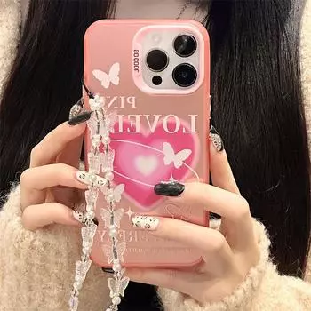 Чехол Zhitai для iPhone 16: Матовый лазерный дизайн для iPhone 15/14 Pro Max/13 с браслетом Love. iPhone 11 Pro