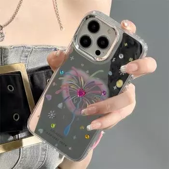 Чехол Zhitai для iPhone 16 Pro Max: Алмазный декор, зеркальный дизайн, подходит для Apple 15 Pro и 14 Pro iPhone 12/12 Pro