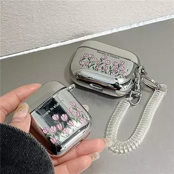 Чехол Zhitai Electroplated TPU для AirPods Pro и AirPods 3 со шнурком AirPods 1/2