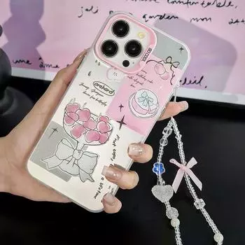 Чехол Zhitai Frosted Laser для iPhone 16/15Pro, Apple 14/13 и Huawei P70, совместимый с браслетом