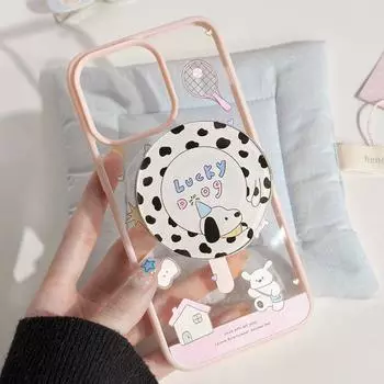 Чехол Zhitai Frosted Magnetic для iPhone моделей 11-15 и 12-14 Pro Max с мультяшным дизайном iPhone 7/8