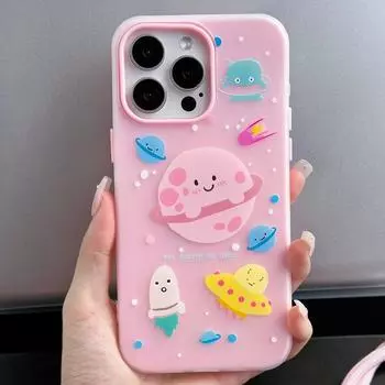 Чехол Zhitai Jelly Cartoon с ремешком на руку для iPhone 11/12/13/14, совместим с моделями Apple 15 Max и 16 Pro iPhone 15 Pro