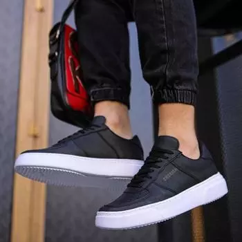 Chekich Мужская обувь Черный цвет Искусственная кожа на шнуровке Осенний сезон Кроссовки Повседневная 2023 Trend Sportive Air White Outsole CH087s Повседневная CH087