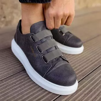 Chekich Мужская обувь Кроссовки Антрацитовый цвет Искусственная кожа Весна Осень Сезоны Тип резинки Удобная Свадьба Спорт Дышащий Гибкий CH253