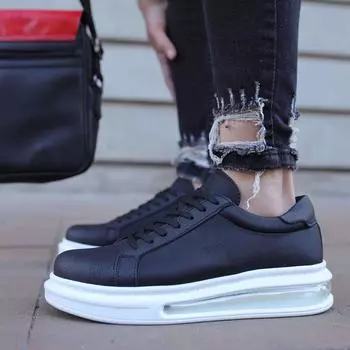 Chekich Мужская Обувь Кроссовки Черная Искусственная Кожа На Шнуровке 2023 Весна Лето Сезоны Повседневная Мода Удобные Легкие Шитье и Высокая Подошва CH271