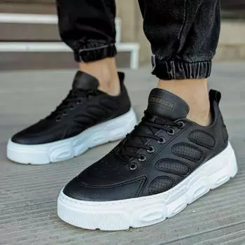 Chekich Мужская обувь Кроссовки черного цвета Некожаные кружевные весенне-осенние сезоны 2023 Офисный тренд Прогулки Спортивная удобная белая подошва Обувь CH105