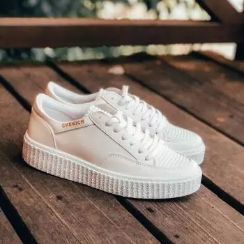 Chekich Мужская обувь Кроссовки для мужчин Белый цвет без кожи Осень и весна Легкая Офисная Свадебная Однотонная повседневная обувь для бега CH017